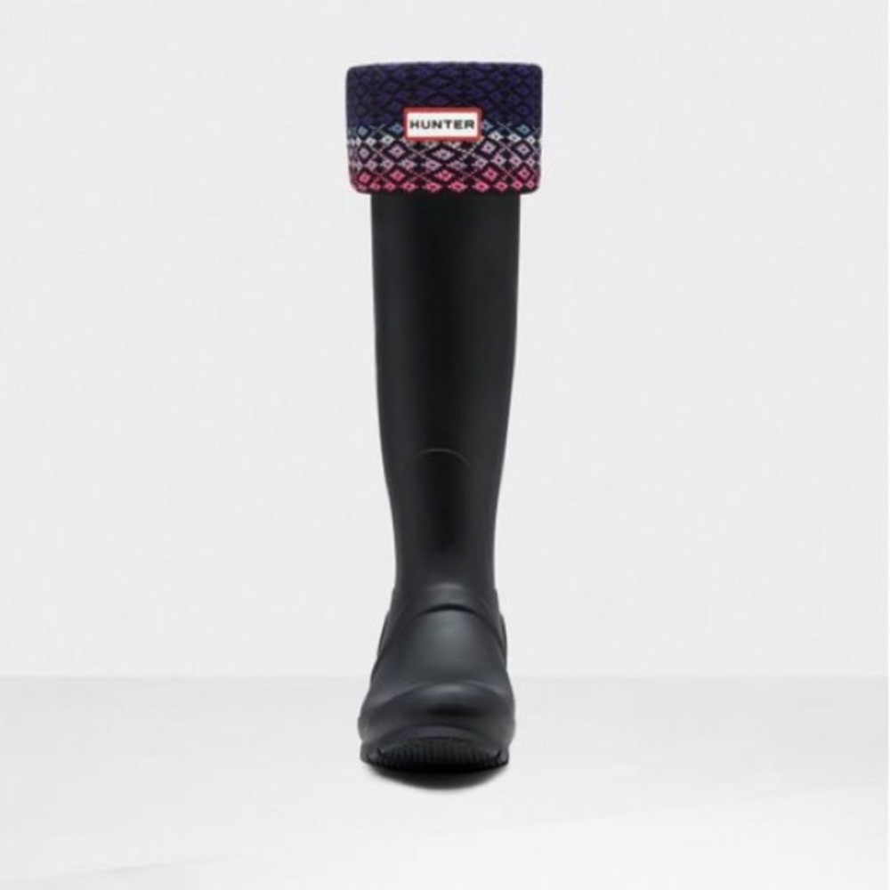 Hunter Tall Boot Sock- Fair Isle Design